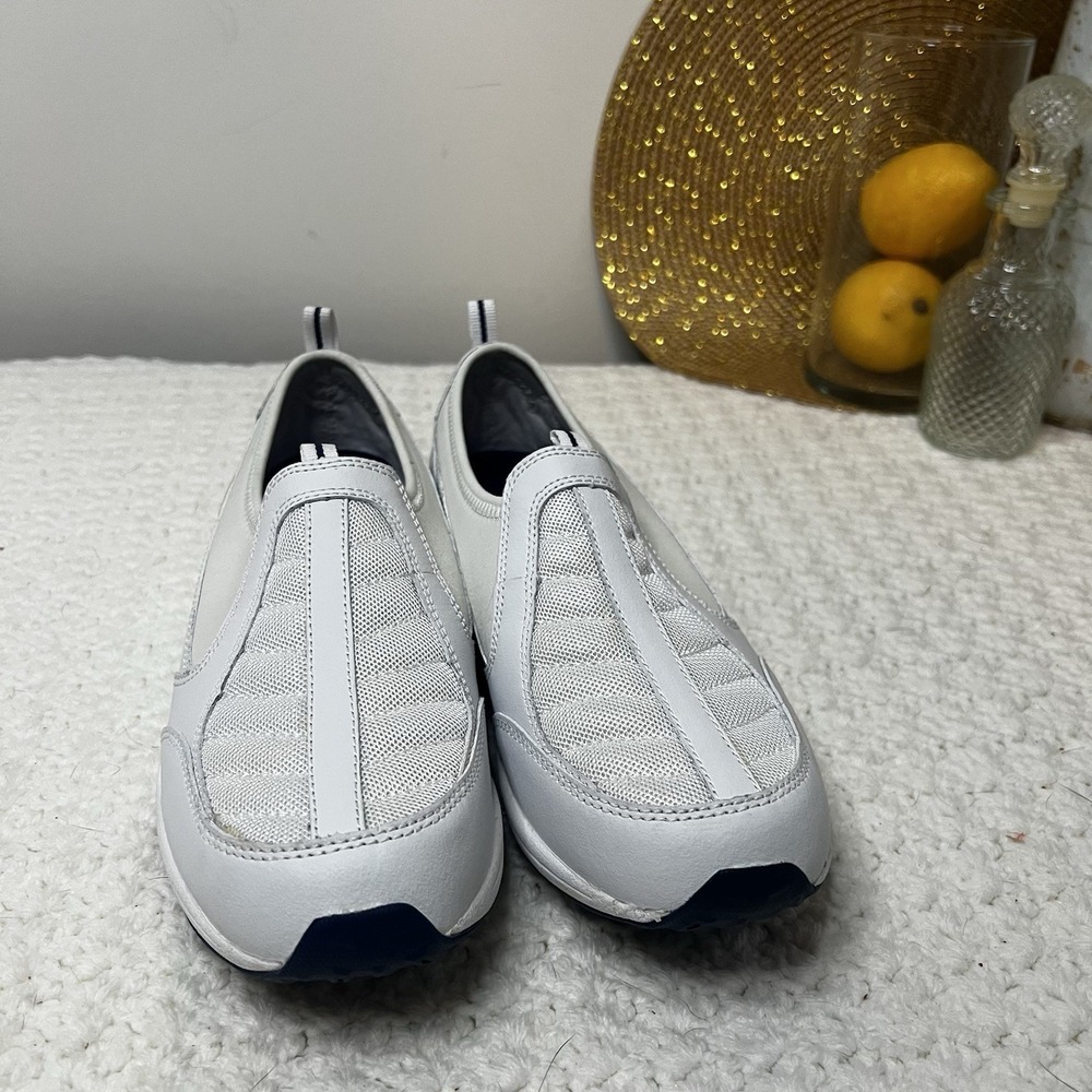 Easy Spirit Shoes Women's 8 Espiers Mesh Slip-On Sneakers White Blue EUC